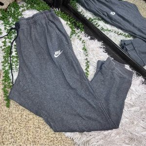 -💙2/$40💙Nike Grey Stitched Swoosh Drawstring Waistband Sweatpants Size XL
